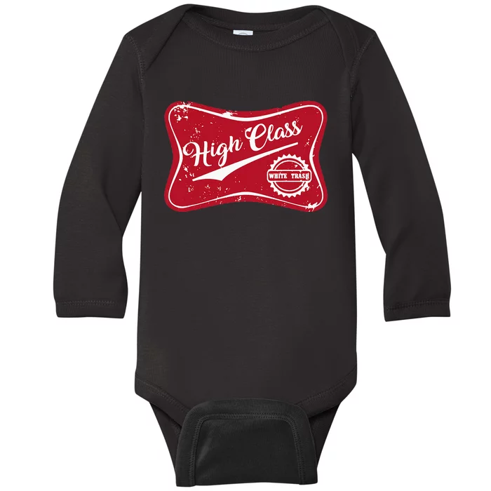 High Class White Trash Vintage Country Baby Long Sleeve Bodysuit