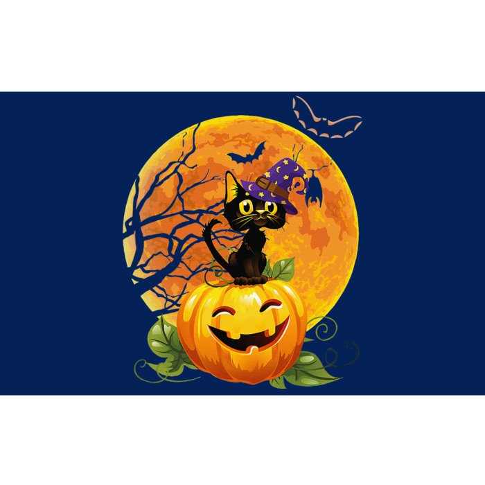 Halloween Cute Witch Cat Mom Pumpkin Moon Spooky Cat Bumper Sticker