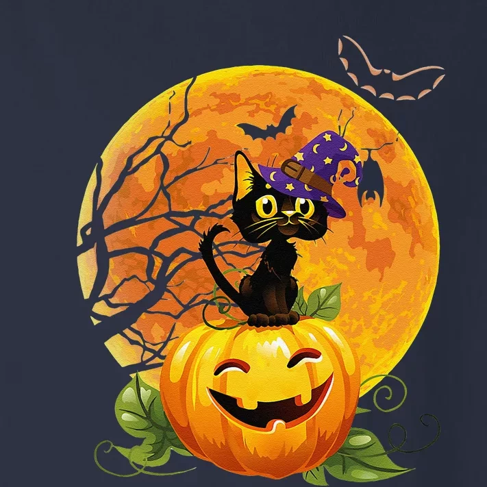 Halloween Cute Witch Cat Mom Pumpkin Moon Spooky Cat Toddler Long Sleeve Shirt