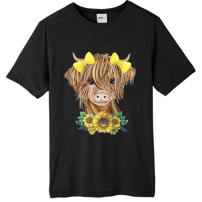 Highland Cow With Sunflowers ChromaSoft Performance T-Shirt