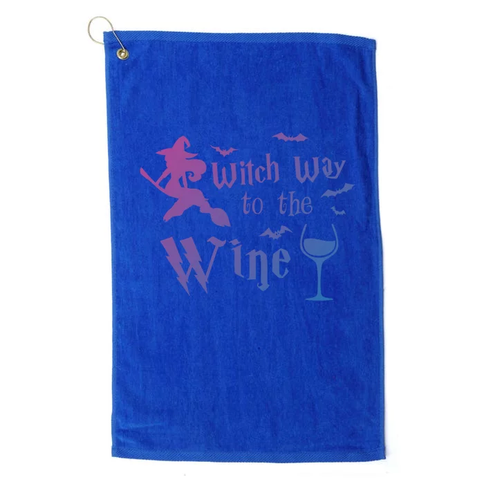 Halloween Costumes Witch Way To The Wine Lover Fun Cute Gift Platinum Collection Golf Towel