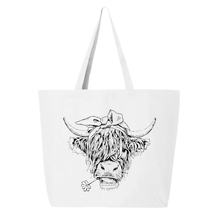 Highland Cow Western Girls Bandana Highlander Cow Print 25L Jumbo Tote