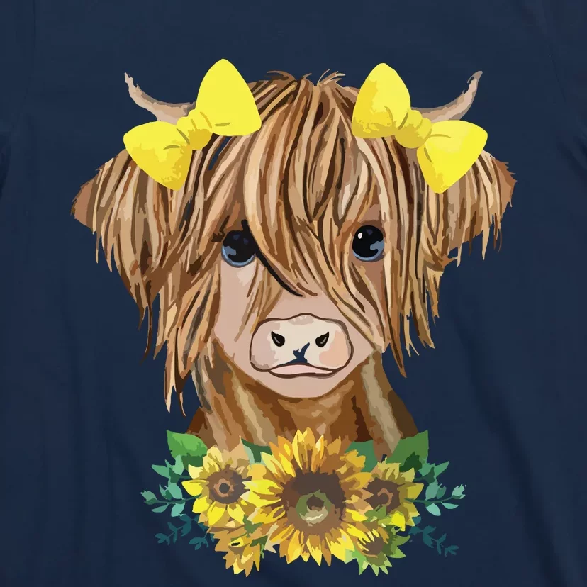 Highland Cow With Sunflowers T-Shirt