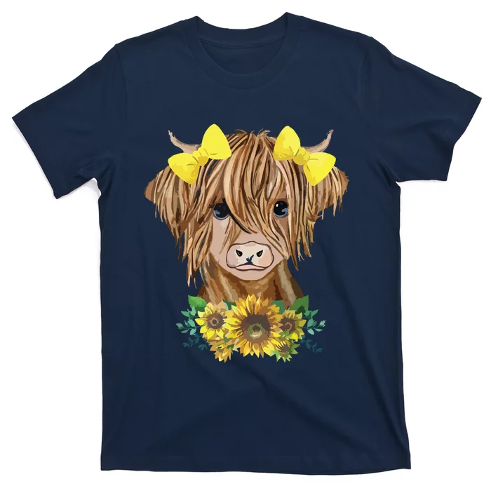 Highland Cow With Sunflowers T-Shirt