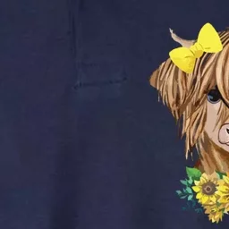 Highland Cow With Sunflowers Softstyle Adult Sport Polo