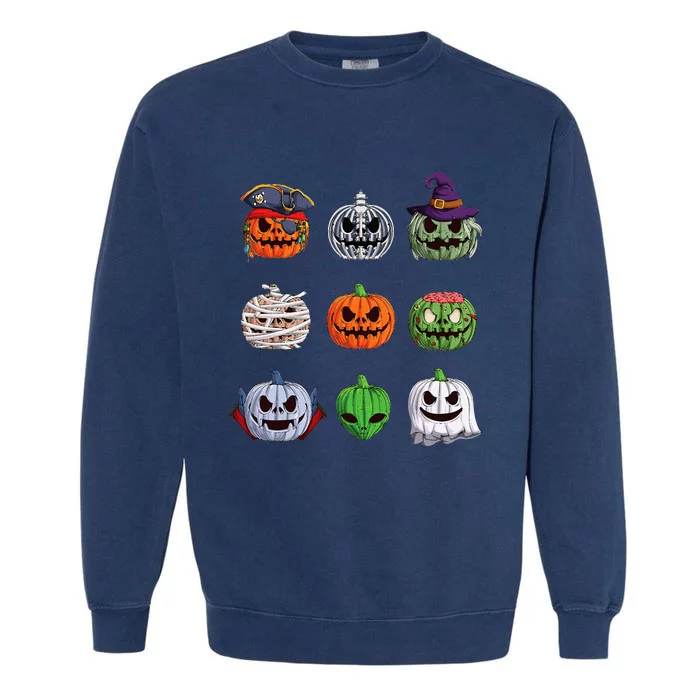 Halloween Costume Women Pumpkin Characters Garment-Dyed Sweatshirt