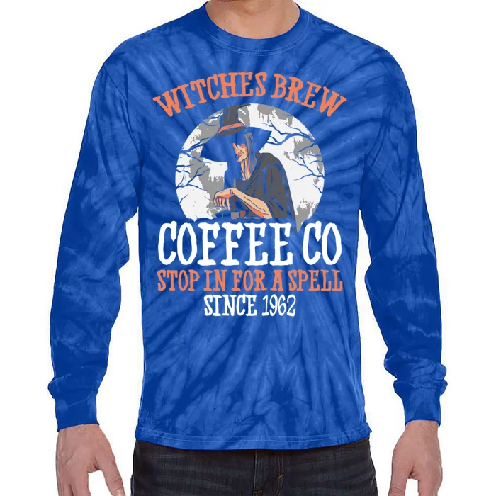 Halloween Coffee Witch Witches Brew Coffee Company Gift Tie-Dye Long Sleeve Shirt