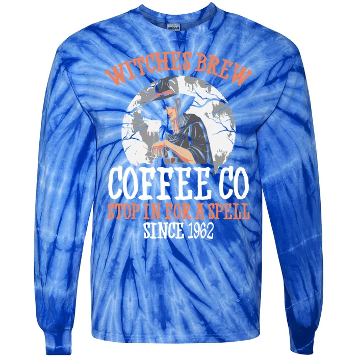 Halloween Coffee Witch Witches Brew Coffee Company Gift Tie-Dye Long Sleeve Shirt