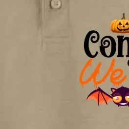 Halloween Come We Fly Bat October 31 Pumpkin Gift Dry Zone Grid Performance Polo