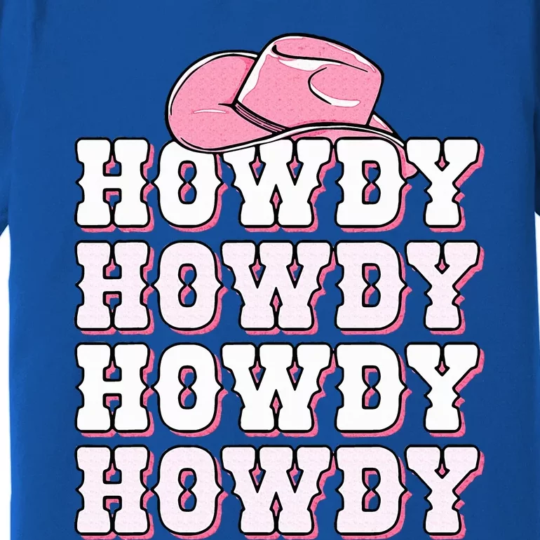 Howdy Cow Western Country Cowgirl Premium T-Shirt