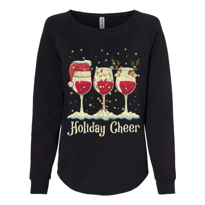 Holiday Cheer Wine Santa Hat Christmas Meaningful Gift Womens California Wash Sweatshirt