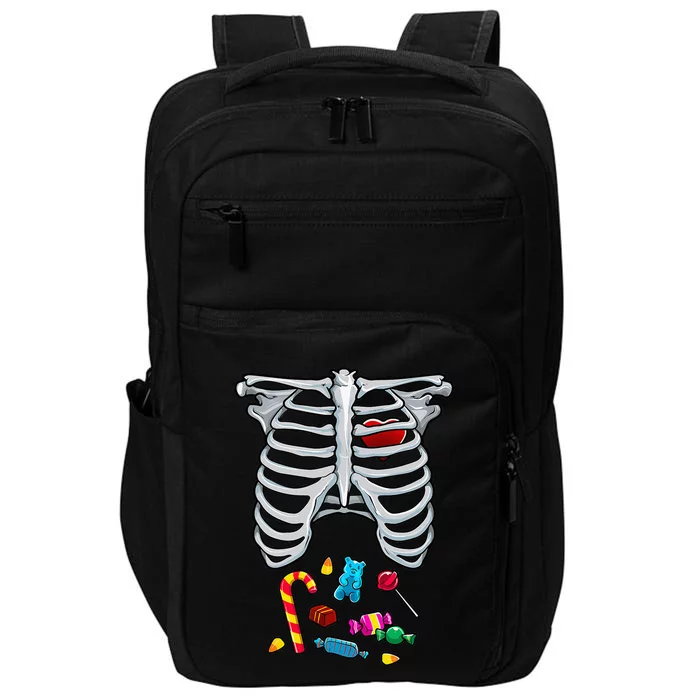 Halloween Costume XRay Skeleton Rib Heart Candy Adult Impact Tech Backpack