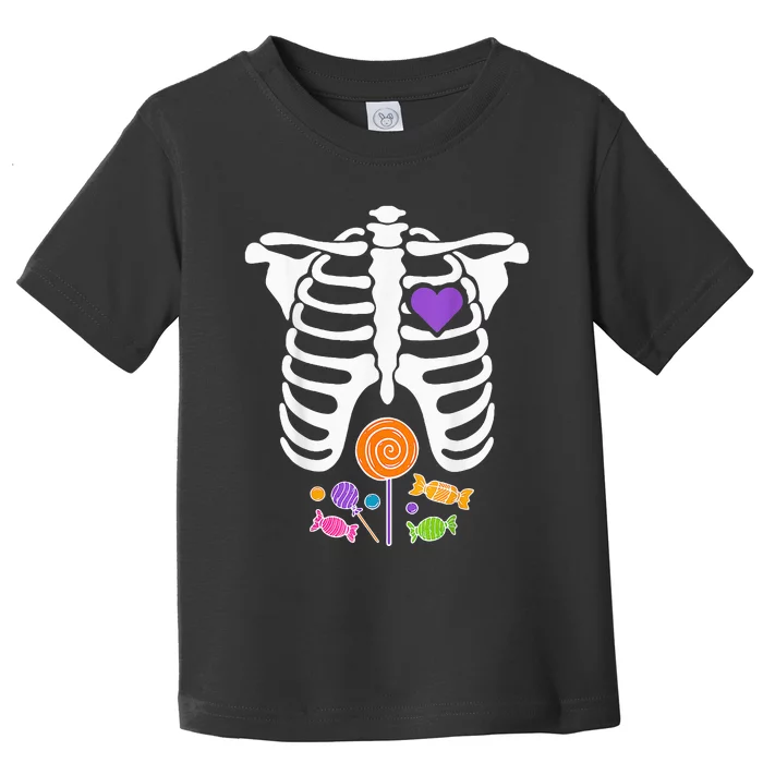 Halloween Candy Xray Skeleton Costume Toddler T-Shirt