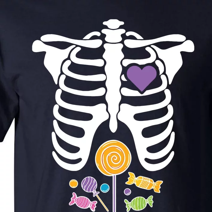 Halloween Candy Xray Skeleton Costume For Kids Boy Tall T-Shirt