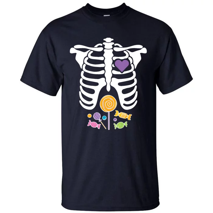 Halloween Candy Xray Skeleton Costume For Kids Boy Tall T-Shirt