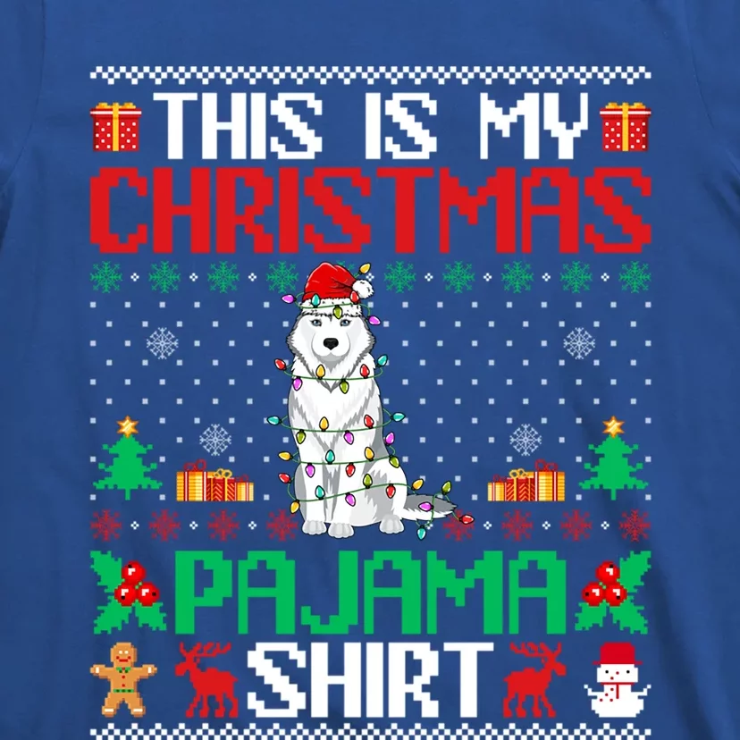 Husky Christmas Xmas Pajama Gift Santa Hat Husky Gift T-Shirt