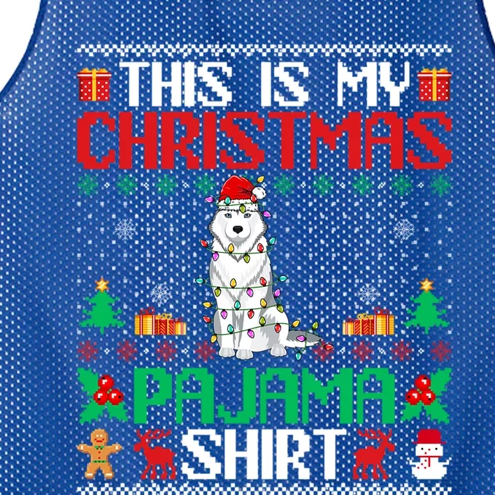 Husky Christmas Xmas Pajama Gift Santa Hat Husky Gift Mesh Reversible Basketball Jersey Tank