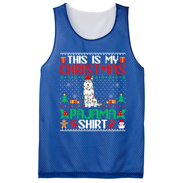 Husky Christmas Xmas Pajama Gift Santa Hat Husky Gift Mesh Reversible Basketball Jersey Tank