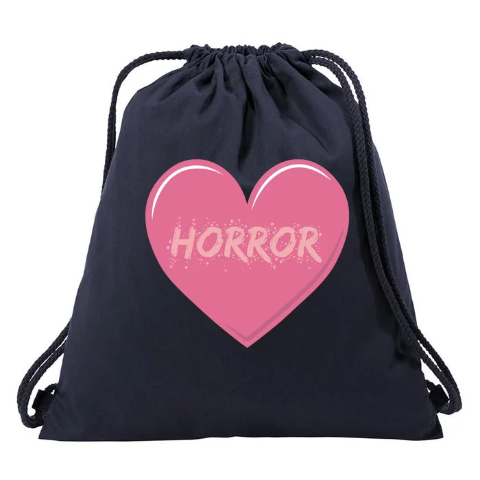 Horror Creepy Yami Kawaii Pastel Grunge Valentines Heart Drawstring Bag