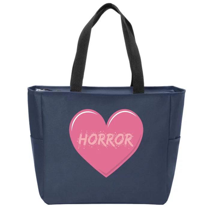 Horror Creepy Yami Kawaii Pastel Grunge Valentines Heart Zip Tote Bag