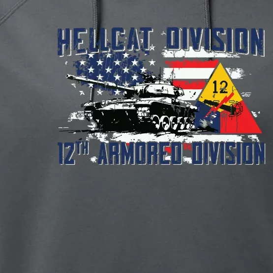 Hellcat Division 12th Armored Division Performance Fleece Hoodie