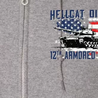 Hellcat Division 12th Armored Division Full Zip Hoodie