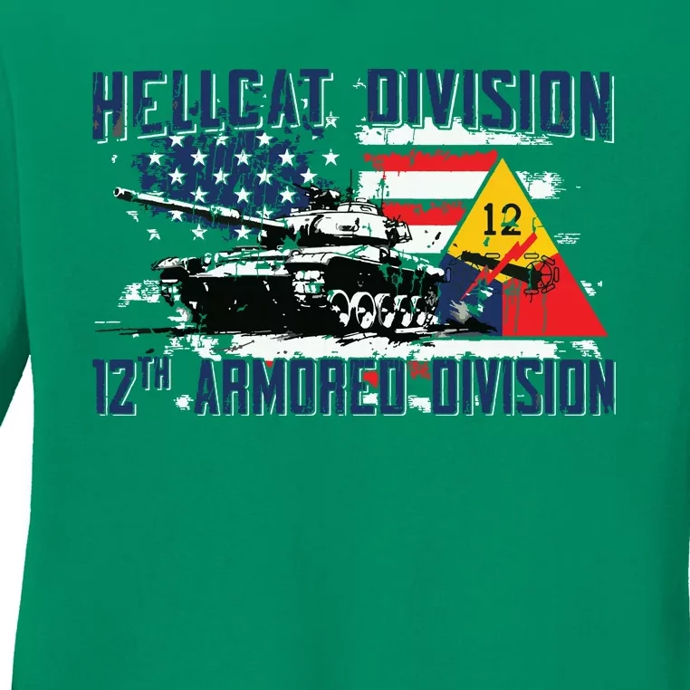 Hellcat Division 12th Armored Division Ladies Long Sleeve Shirt