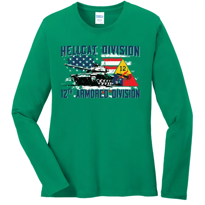 Hellcat Division 12th Armored Division Ladies Long Sleeve Shirt