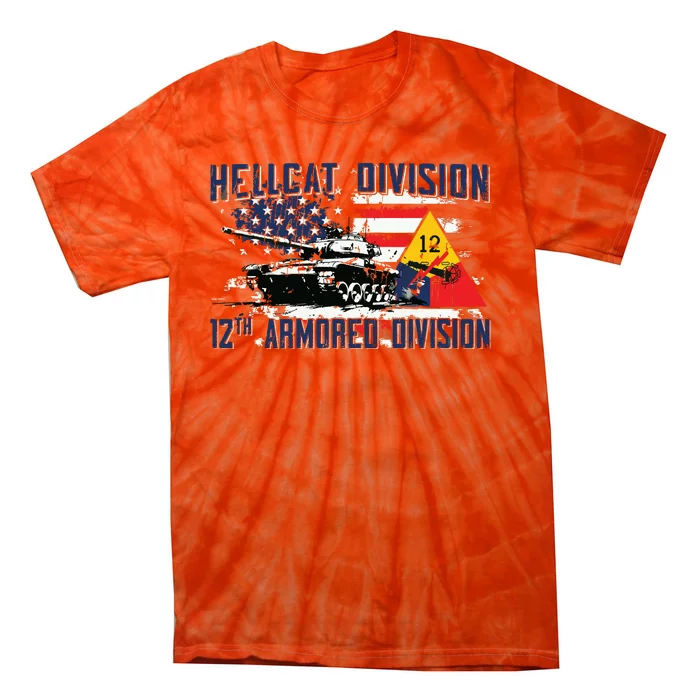 Hellcat Division 12th Armored Division Tie-Dye T-Shirt