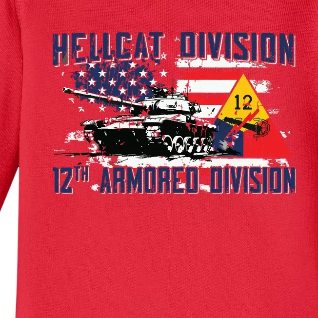 Hellcat Division 12th Armored Division Baby Long Sleeve Bodysuit