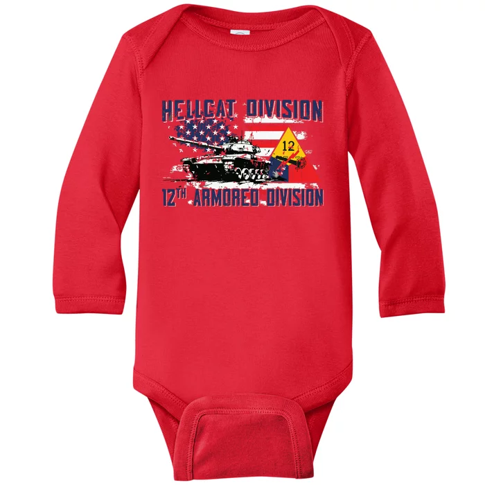 Hellcat Division 12th Armored Division Baby Long Sleeve Bodysuit