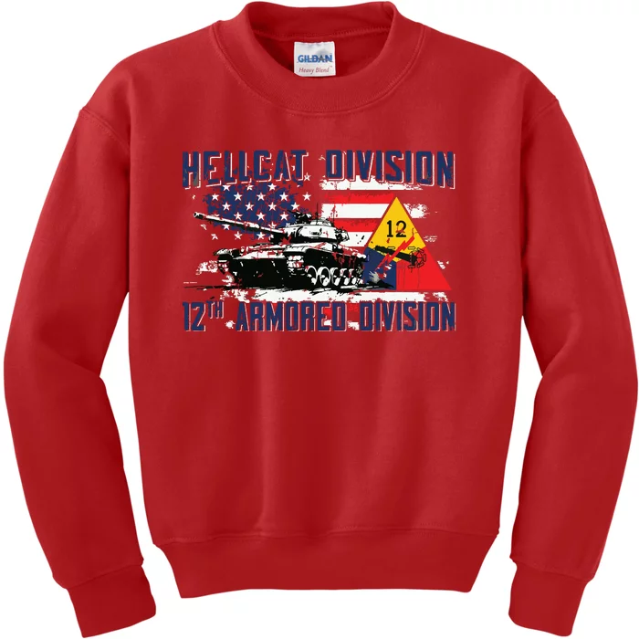 Hellcat Division 12th Armored Division Kids Sweatshirt