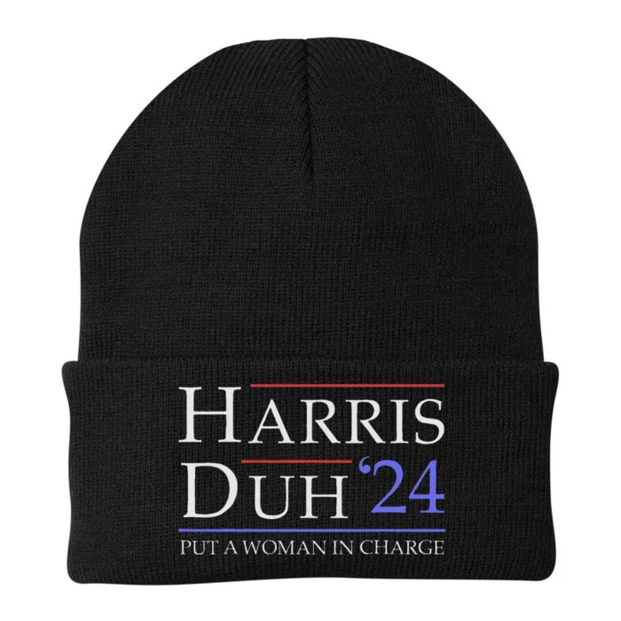 Harris Duh 2024 Put A Woman In Charge 2024 Funny Harris Knit Cap Winter Beanie