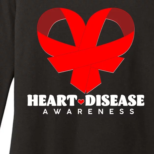 Heart Disease Awareness Red Heart Ribbons Womens CVC Long Sleeve Shirt