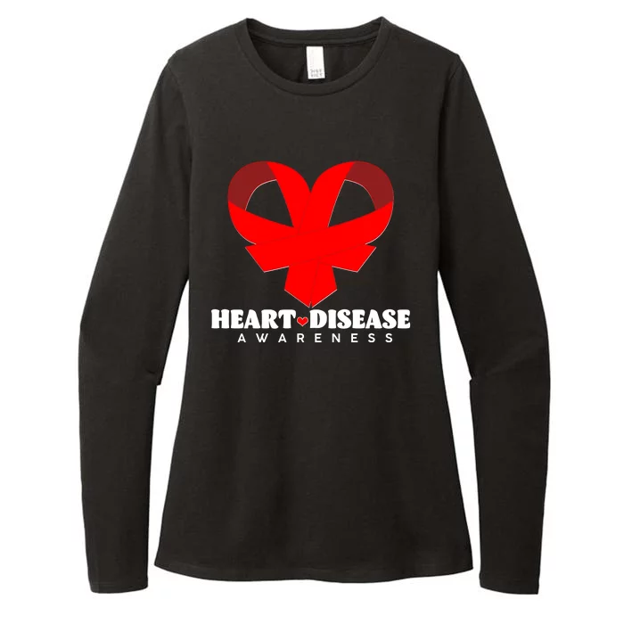 Heart Disease Awareness Red Heart Ribbons Womens CVC Long Sleeve Shirt