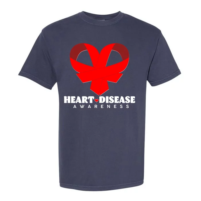 Heart Disease Awareness Red Heart Ribbons Garment-Dyed Heavyweight T-Shirt