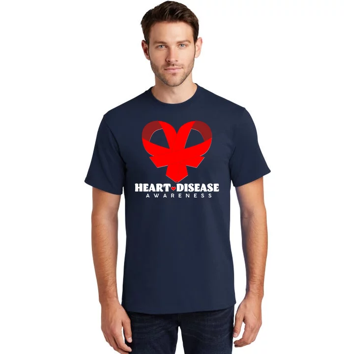 Heart Disease Awareness Red Heart Ribbons Tall T-Shirt