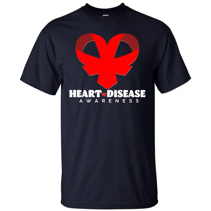 Heart Disease Awareness Red Heart Ribbons Tall T-Shirt