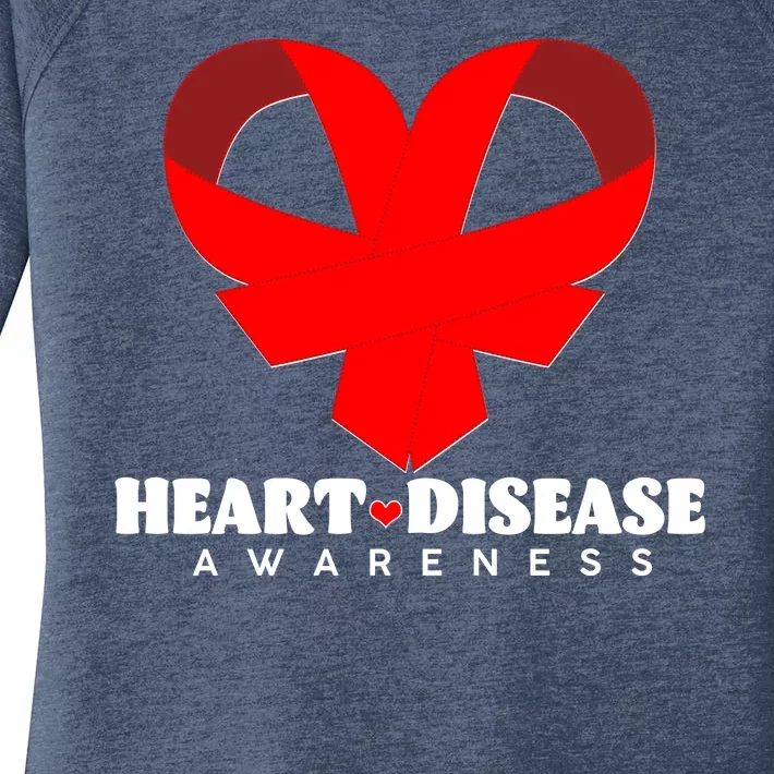 Heart Disease Awareness Red Heart Ribbons Women's Perfect Tri Tunic Long Sleeve Shirt