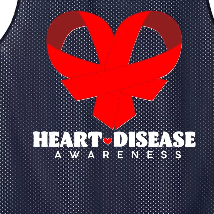 Heart Disease Awareness Red Heart Ribbons Mesh Reversible Basketball Jersey Tank