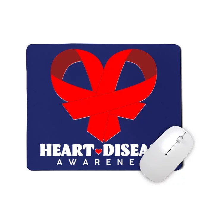 Heart Disease Awareness Red Heart Ribbons Mousepad