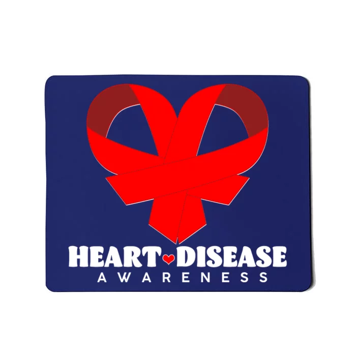 Heart Disease Awareness Red Heart Ribbons Mousepad