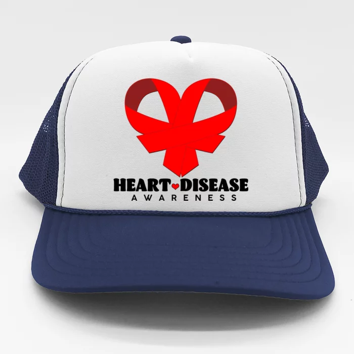 Heart Disease Awareness Red Heart Ribbons Trucker Hat