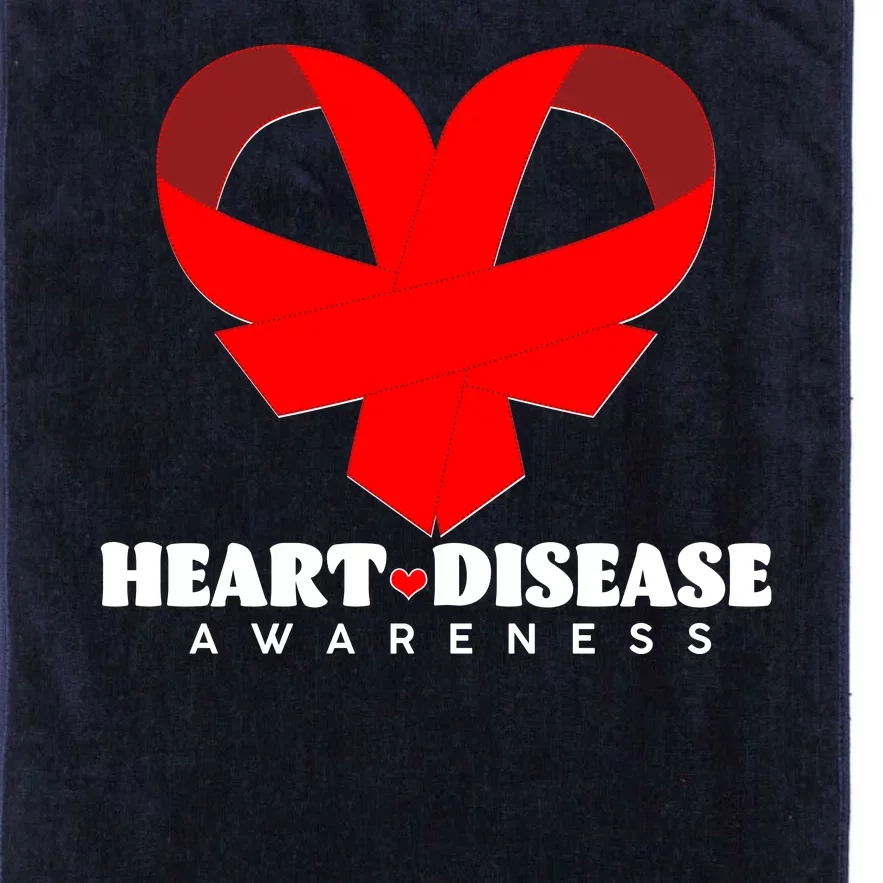 Heart Disease Awareness Red Heart Ribbons Platinum Collection Golf Towel