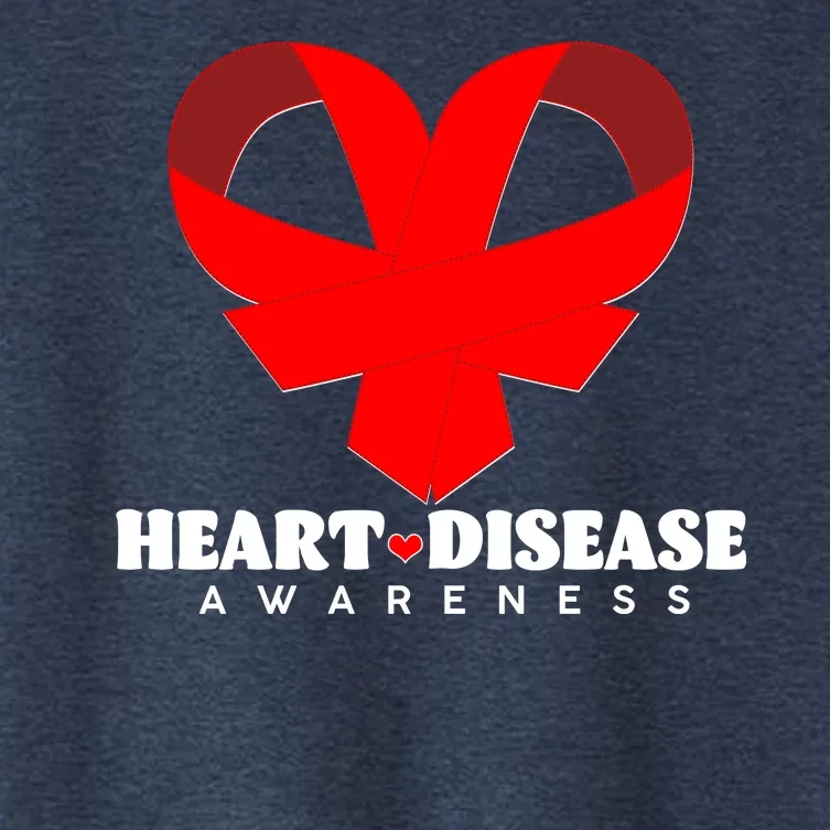 Heart Disease Awareness Red Heart Ribbons Women's Crop Top Tee