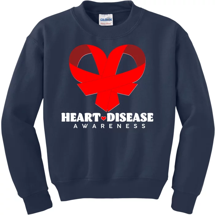 Heart Disease Awareness Red Heart Ribbons Kids Sweatshirt