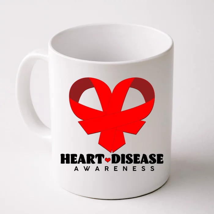 Heart Disease Awareness Red Heart Ribbons Front & Back Coffee Mug