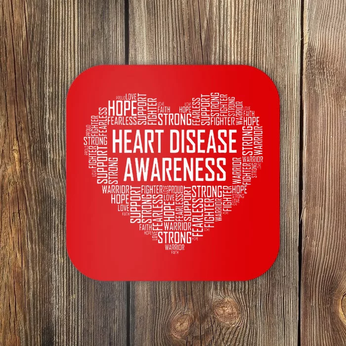 Heart Disease Awareness Heart Gift February Wear Red Coaster