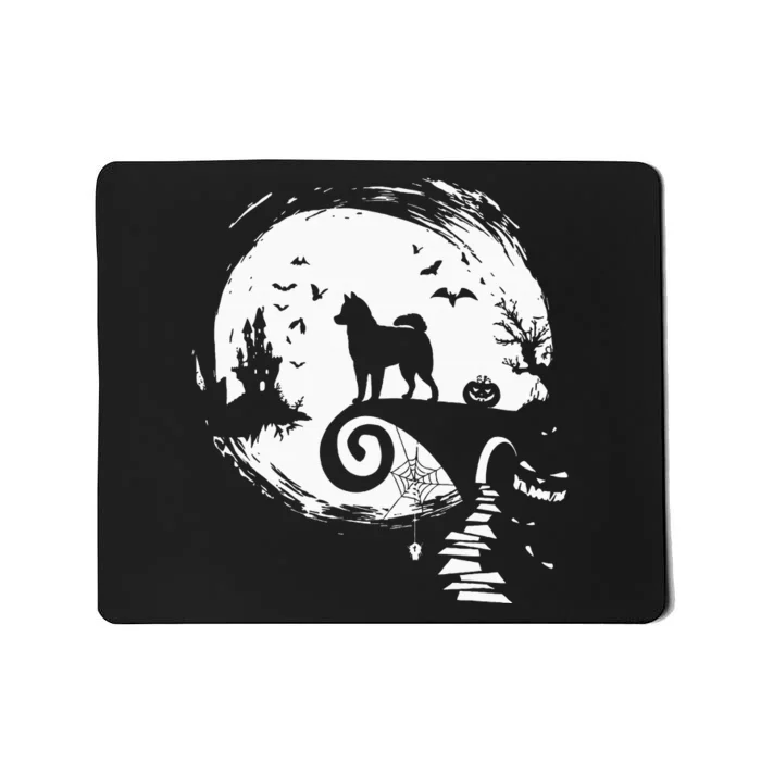 Husky Dog And Moon Halloween Costume Dog Lover Funny Mousepad