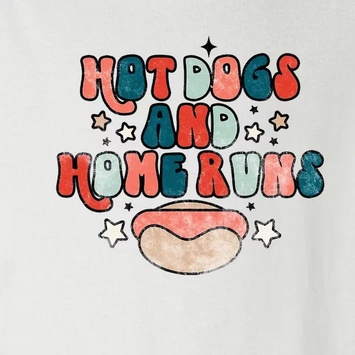 Hot Dogs And Home Runs Retro Game Day Funny Baseball Lover Toddler Long Sleeve Shirt